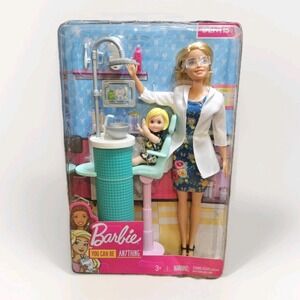 Mattel ⭐ Barbie Dentist ~ You Can Be Anything Career Doll Set 2018 NEW & SEALED